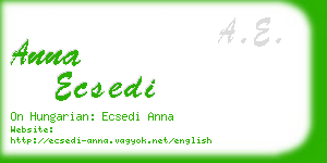 anna ecsedi business card